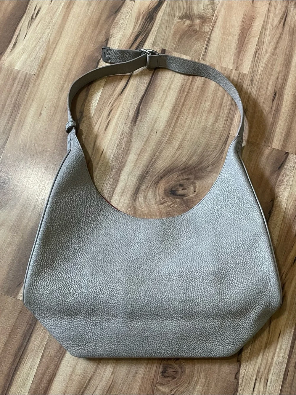 Tory Burch Perry Reversible Hobo Bag French Gray Pink Pebbled Leather